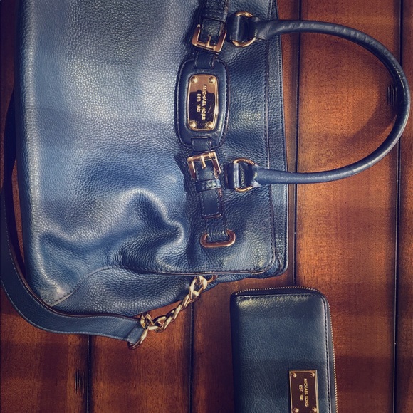 KORS Michael Kors Handbags - Michael kors blue purse and wallet